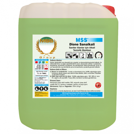 DİONE Sanalkali Saniter Alanlar İçin Alkali Temizlik Maddesi 0,75 L (0,76 KG)