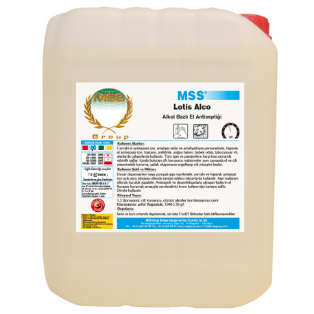 LOTİS Alco Alcohol Hand Sanitizer 5 L (4,50 KG)