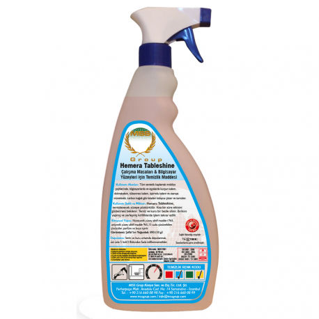 HEMERA Tableshine Çalışma Masaları, Bilgisayar Yüzeyleri İçin Temizleme Mad.. 0,75 L (0,74 KG)